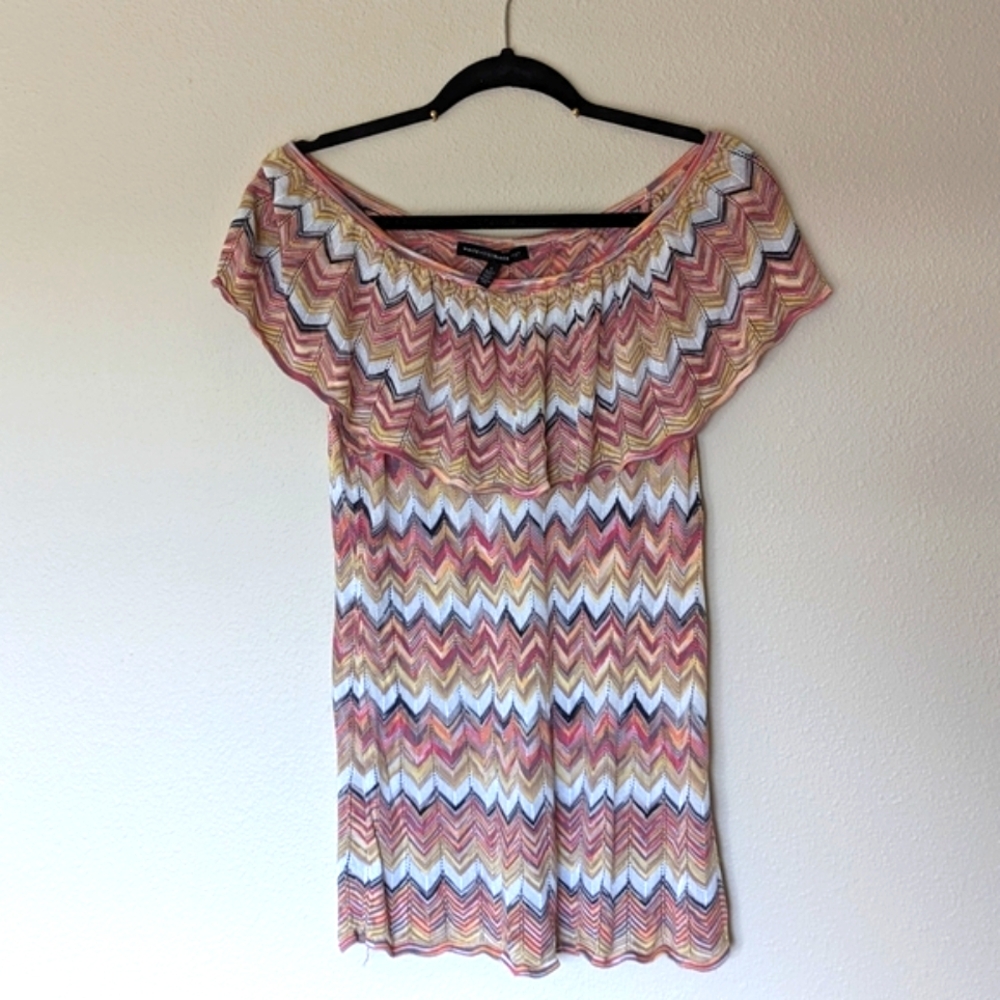 WHBM Pink and Yellow Summer Knit Top Size 12